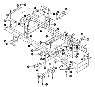 Frame Assembly Diagram and Parts List for 40379X88-(VRO4016HRX)  Briggs and Stratton Lawn Tractor